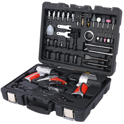 44-Piece Professional Air Tool Accessory Kit - Impact Wrench, Air Ratchet, Die Grinder, Blow Gun, Air Hammer, Dual Air Chuck, Tire Gauge, And Accessories - THE MILE MAKER DRIVER SHOP