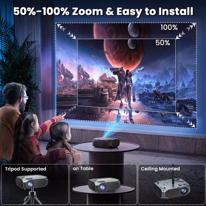 Projector With 5G WiFi And Bluetooth, Native 1080P, Supports 4K, Suitable For Mobile Phones,PCs,TV Sticks,PS5, Shipped From FBA Warehouse, Prohibited From Sale On Amazon - THE MILE MAKER DRIVER SHOP