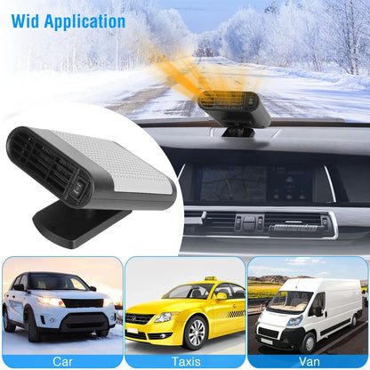24V 200W Or 12V 150W Portable Car Heater Heating Fan 2 In 1 Defroster Defogger Demister Windshield Heater Automotive Cooling Fan With 360 Degree Rotating Base - THE MILE MAKER DRIVER SHOP