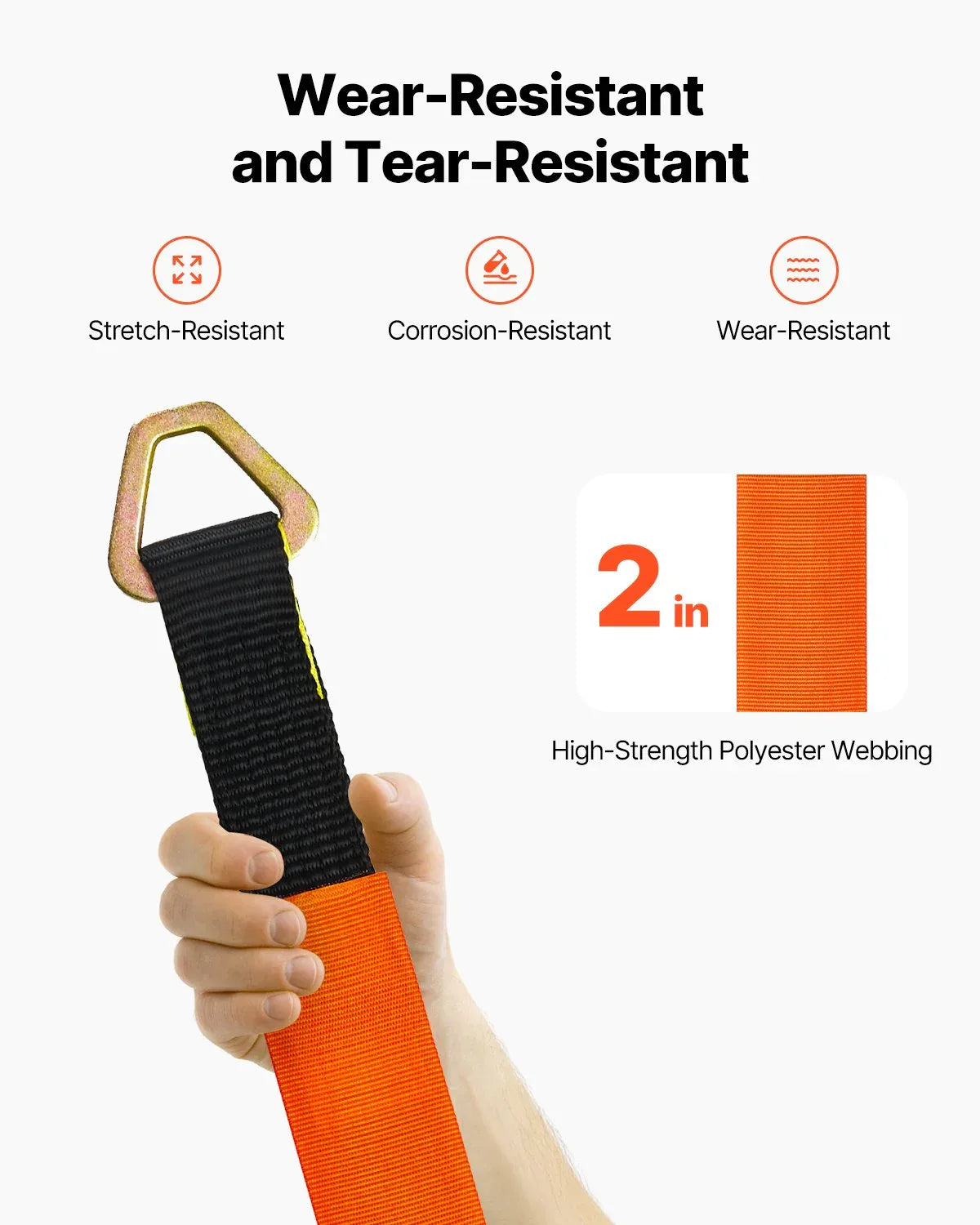 Axle Straps Axle Tie Down Straps D Ring 2 In X 3.2 Ft For Trailer Truck - THE MILE MAKER DRIVER SHOP