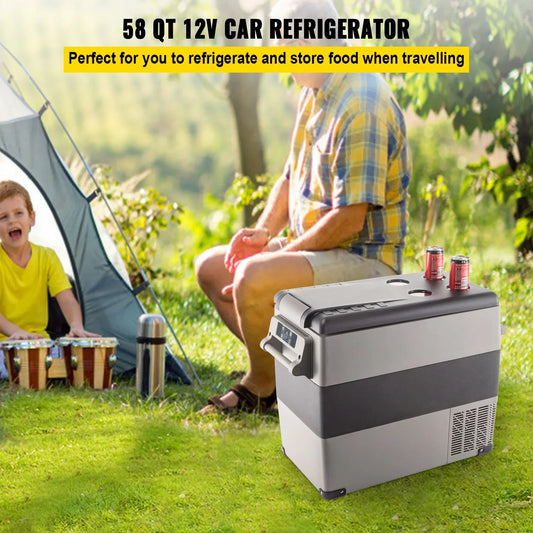 12 Volt Refrigerator, 58 Quart Car Refrigerator, Dual Zone Portable Refrigerator,RV Refrigerator With 12/24V DC And 110-240V AC, Freezer Fridge Cooler, For Car, RV, Camping And Home Use - THE MILE MAKER DRIVER SHOP