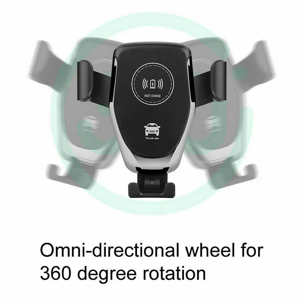 10W QI Wireless Fast Car Charger Mount Holder Stand Automatic Clamping Charging - THE MILE MAKER DRIVER SHOP