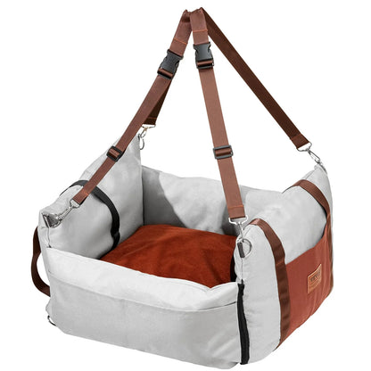 VEVOR Dog Booster Car Seat Pet Car Seat For Small Dog Up To 25lbs Gray - THE MILE MAKER DRIVER SHOP