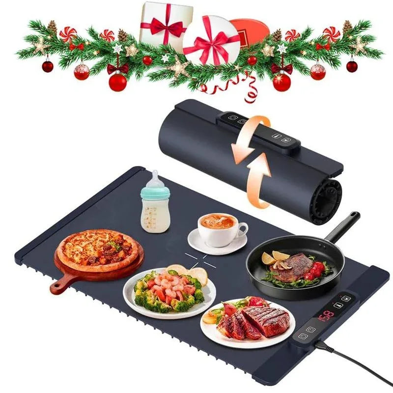 Electric Warming Tray, Food Heating Pad, Maximum Temperature Adjustable, Food Warmer, Portable Kitchen Utensil Pad - THE MILE MAKER DRIVER SHOP