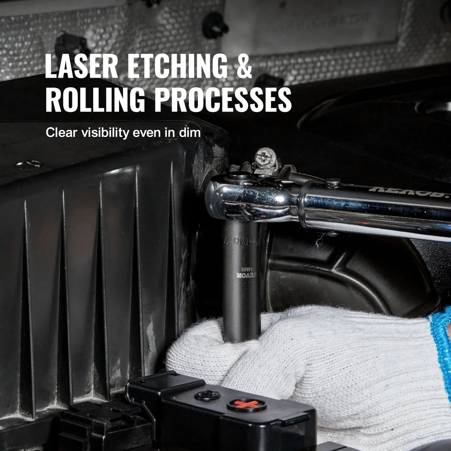 VEVOR Rive Impact Socket Set, 48 Piece Socket Set SAE & Metric 8-22mm 6 Point Cr-V Drive Extension Bar Universal Joint & Power Drill Adapter Includes Storage Case - THE MILE MAKER DRIVER SHOP