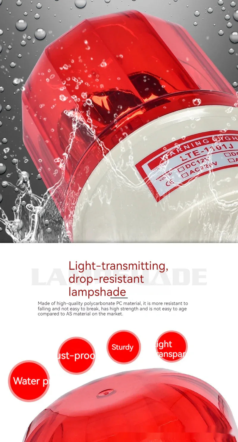 Warning Light LTE-1101J Sound And Light Alarm Rotation - THE MILE MAKER DRIVER SHOP