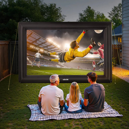 20FT Inflatable Projector Screen, Inflatable Movie Screen Outdoor With 250W Air Blower Projector Screen Oxford Fabric Material Blow Up Screen For Outdoor Backyard, Home Theater, Theme Party - THE MILE MAKER DRIVER SHOP