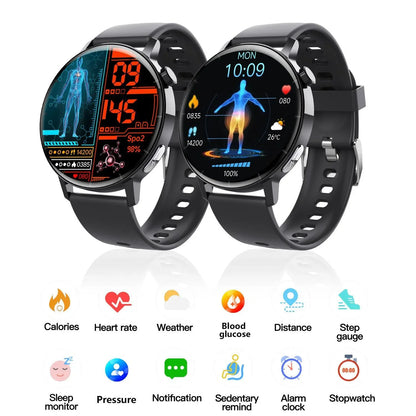 Smart Watch Non-Invasive Blood Glucose Body Temperature Blood Pressure Blood Oxygen Automatic Measurement ECG Ppg Blood Lipid Health Manager - THE MILE MAKER DRIVER SHOP