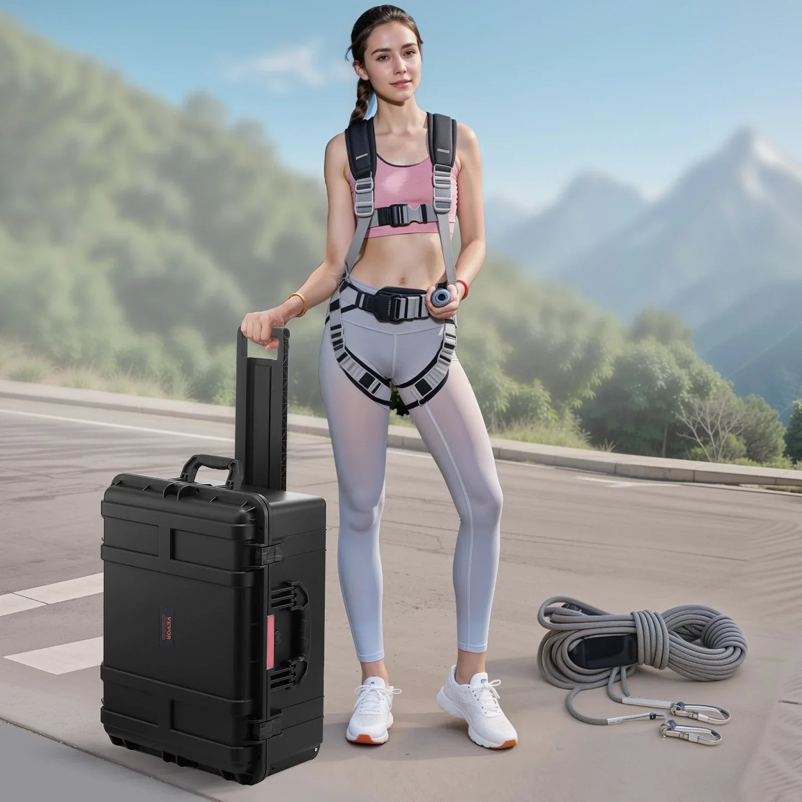 Weatherproof Hard Case, Heavy Duty Protective Dry Box Case With Pre-Cut Foam, Wheels Retractable Pull Handles For Travel, Hunt, Military, Tactical, IP67 Waterproof Case For Cameras - THE MILE MAKER DRIVER SHOP