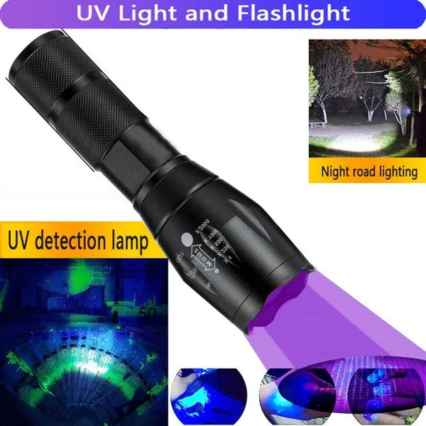 2-in-1 LED Flashlight, Ultraviolet And White Light, Adjustable Focus LED Inspection Light,2 Pack-TK,TMEU For Self-pickup - THE MILE MAKER DRIVER SHOP