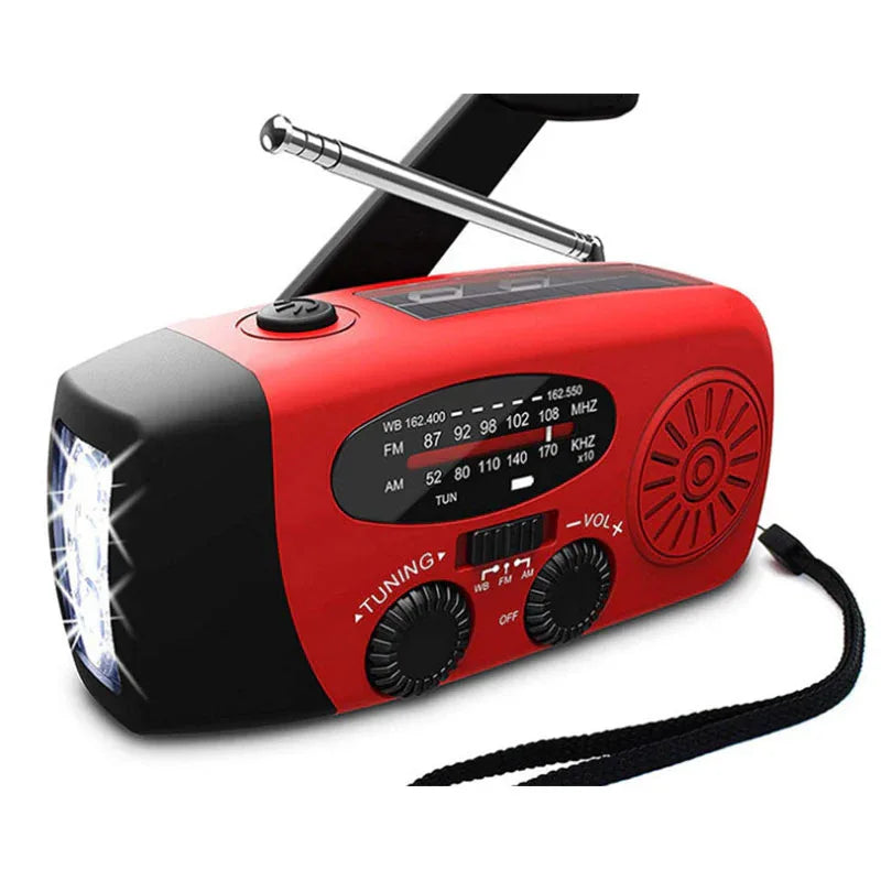 Solar hand crank USB charging radio flashlight - THE MILE MAKER DRIVER SHOP