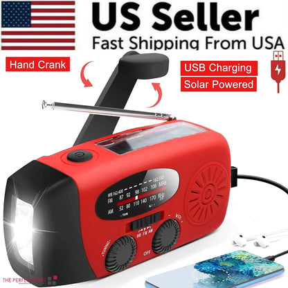 Emergency Radio Crank Solar Hand Weather Power Bank Charger Light - THE MILE MAKER DRIVER SHOP