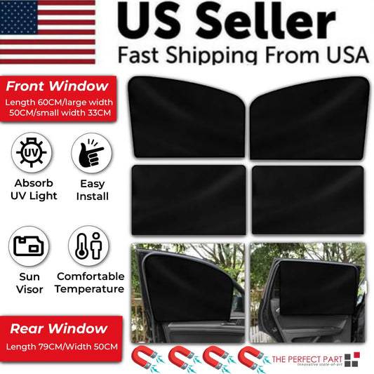 4X Magnetic Car Side Front Rear Window Sun Shade Cover Mesh Shield UV Protection - THE MILE MAKER DRIVER SHOP