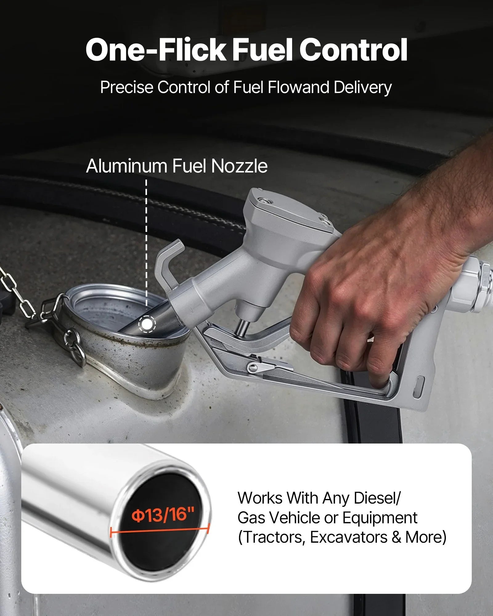 Fuel Transfer Pump 12V DC 16 GPM With Hose & Nozzle For Gasoline Diesel - THE MILE MAKER DRIVER SHOP