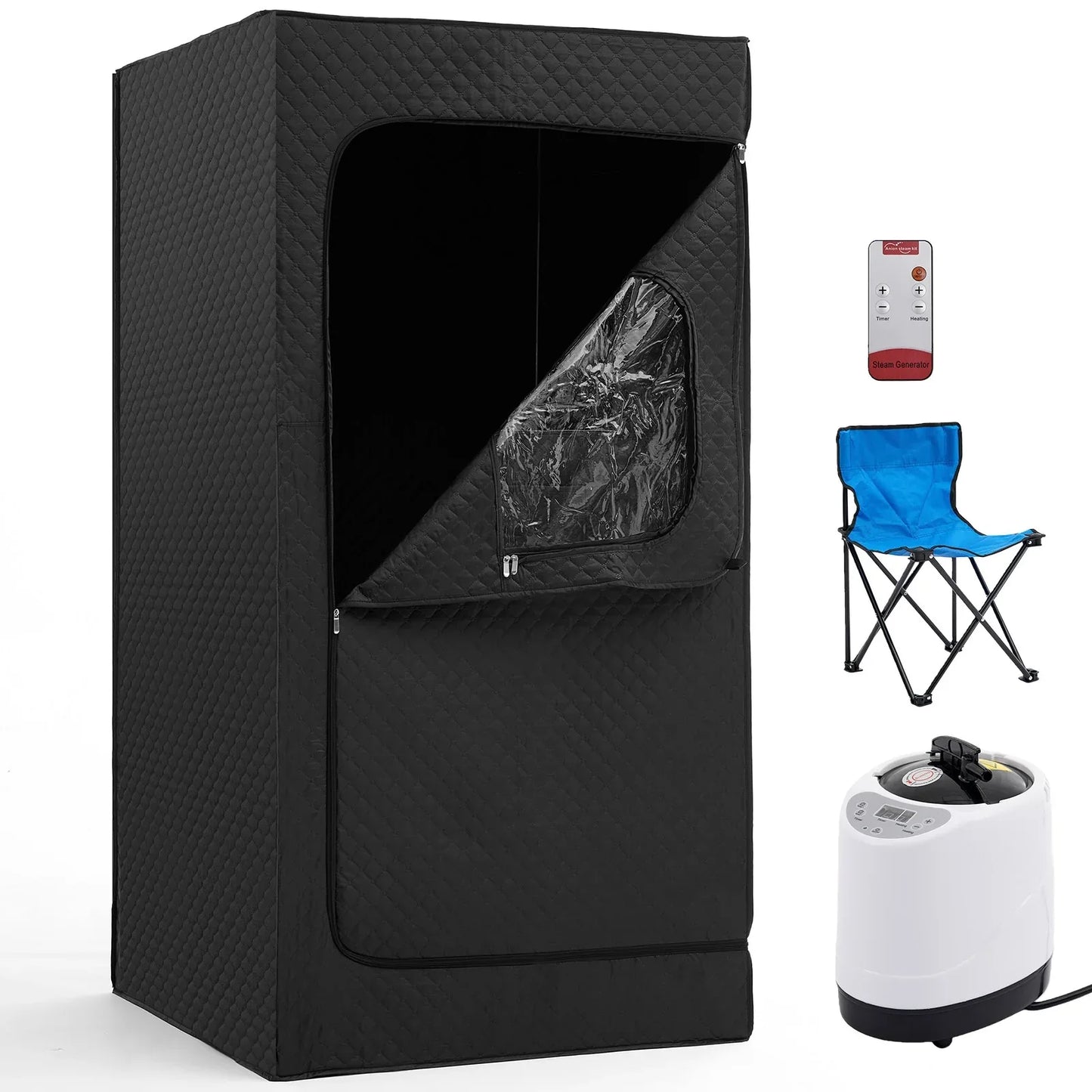 Portable Steam Sauna Tent, 9-layer Temperature, Remote Control, Folding Chair - THE MILE MAKER DRIVER SHOP