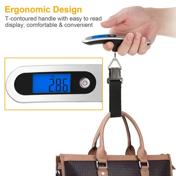Portable Digital Luggage Scale 50kg 10g LCD Hanging Luggage Scale Electronic Digital Weight Scale For Travel Household - THE MILE MAKER DRIVER SHOP