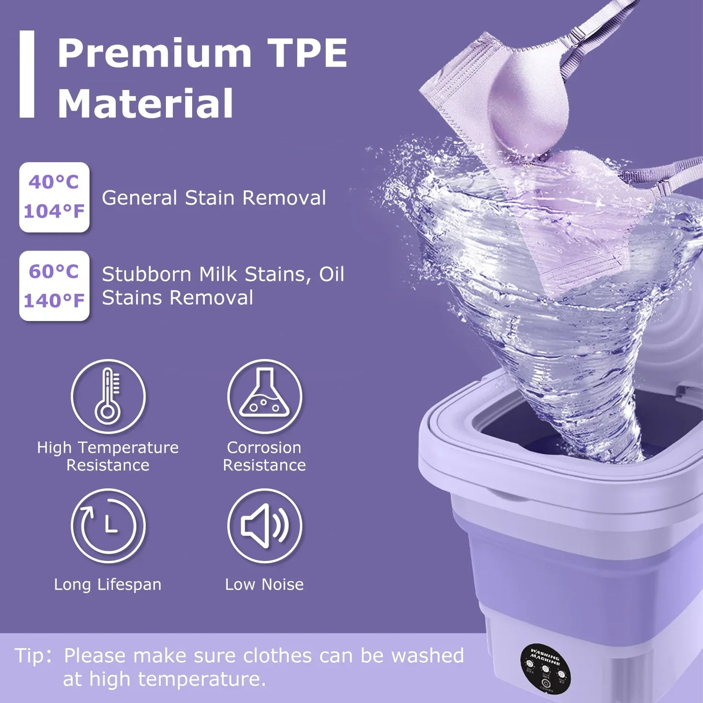 1Pc Portable Washing Machine Foldable Laundry Machine With Detachable Drain Basket 3 Modes Electric Clothes Washer For Underwear Socks Towels Baby Clothes - THE MILE MAKER DRIVER SHOP