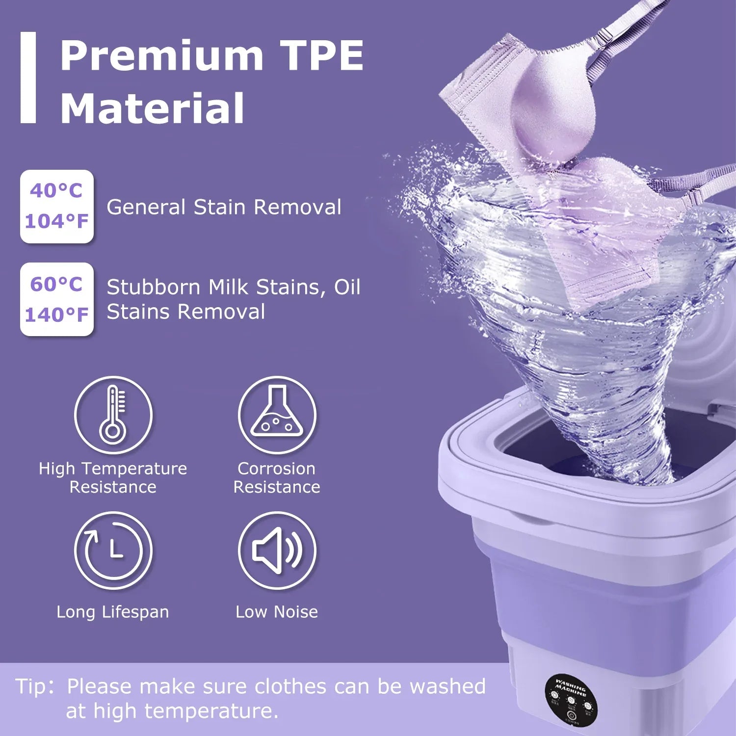 1Pc Portable Washing Machine Foldable Laundry Machine With Detachable Drain Basket 3 Modes Electric Clothes Washer For Underwear Socks Towels Baby Clothes - THE MILE MAKER DRIVER SHOP