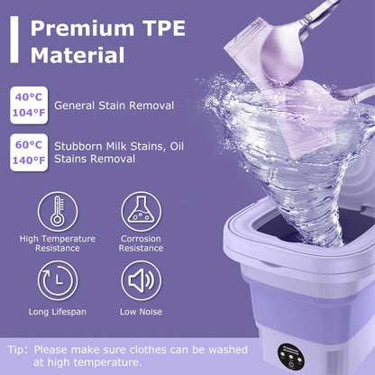 1Pc Portable Washing Machine Foldable Laundry Machine With Detachable Drain Basket 3 Modes Electric Clothes Washer For Underwear Socks Towels Baby Clothes - THE MILE MAKER DRIVER SHOP