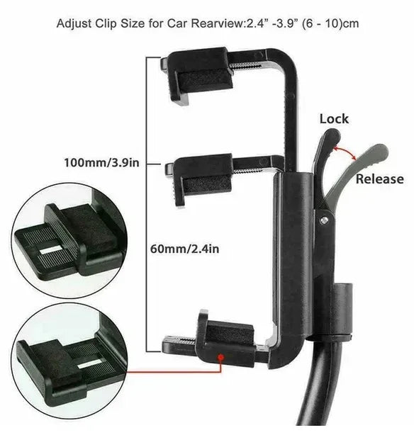 Universal Car Rearview Mirror Mount Stand Holder Cradle For Cell Phone GPS - THE MILE MAKER DRIVER SHOP