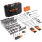 VEVOR Mechanics Tool Set And Socket Set, Drive Deep And Standard Sockets, 145 Pcs SAE And Metric Mechanic Tool Kit With Bits, Combination Wrench, Hex Wrenches, Accessories, Storage Case - THE MILE MAKER DRIVER SHOP
