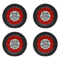 4 Pcs 4 16LED Rubber Ring Round Led Trailer Truck Tail Lights, 12V Brake Light Marker, Double Colors - THE MILE MAKER DRIVER SHOP