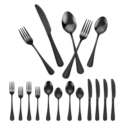 30-Piece Silverware Set Stainless Steel Cutlery Flatware Utensil Kitchen For 6 - THE MILE MAKER DRIVER SHOP
