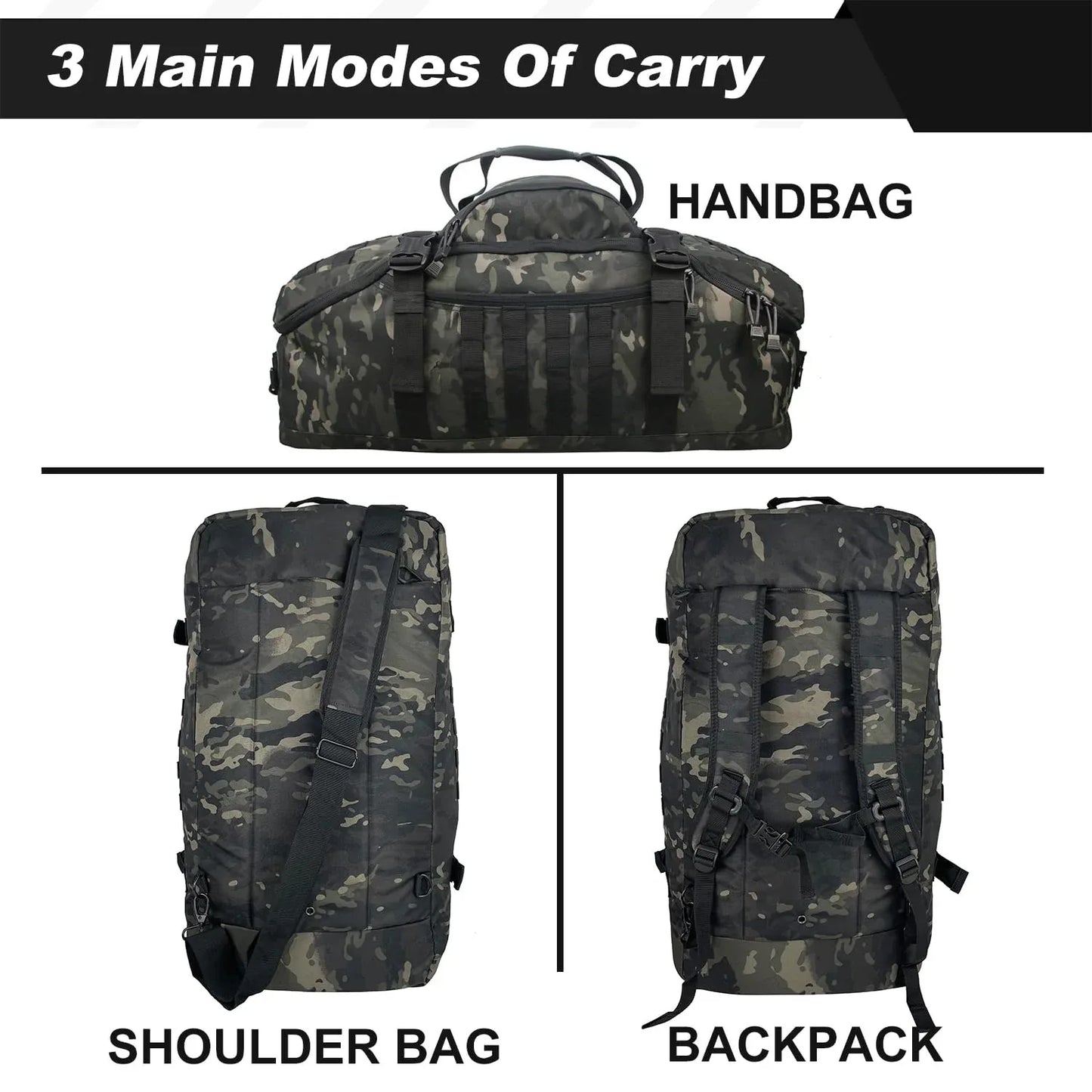 3 In 1 Military Backpack Travel Duffle Bag For Weekender Gym Traveling Workout Deployment - THE MILE MAKER DRIVER SHOP