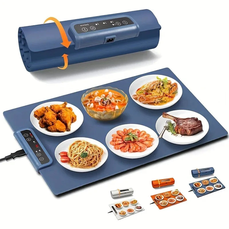 Electric Warming Tray, Food Heating Pad, Maximum Temperature Adjustable, Food Warmer, Portable Kitchen Utensil Pad - THE MILE MAKER DRIVER SHOP
