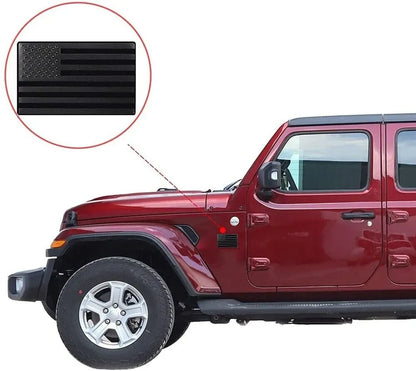 2PCS Metal USA Flag Sticker American Car Truck Decal Emblem Black - THE MILE MAKER DRIVER SHOP