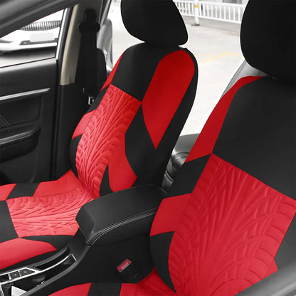 Front Car Seat Covers, 2 Pcs Polyester Bucket Seat Protectors, Soft And Breathable, Premium Sporty Automotive Seat Cushions, Universal Auto Interior Accessories Red - THE MILE MAKER DRIVER SHOP