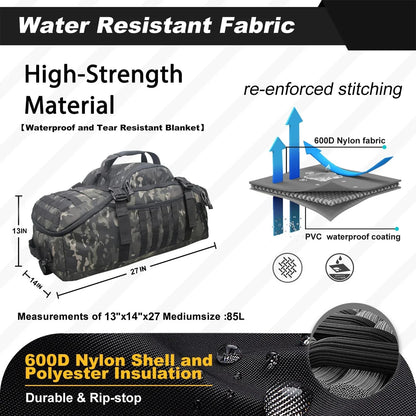 3 In 1 Military Backpack Travel Duffle Bag For Weekender Gym Traveling Workout Deployment - THE MILE MAKER DRIVER SHOP