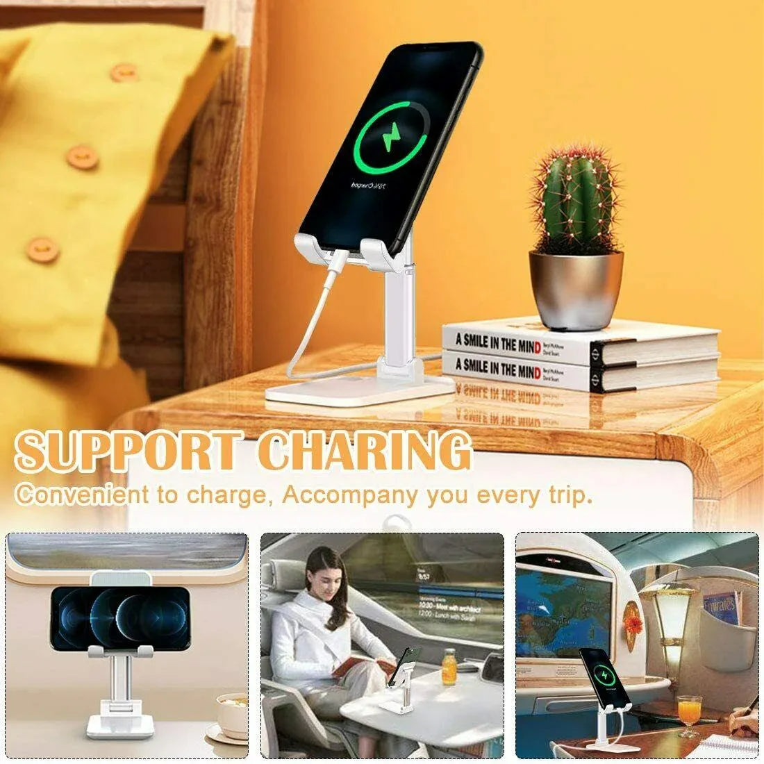 Cell Phone Stand Desktop Holder Tablet Stand Mount Mobile Phone Desktop Tablet Holder Table Cell Foldable Extend Support Desk Mobile Phone Holder Stand - THE MILE MAKER DRIVER SHOP