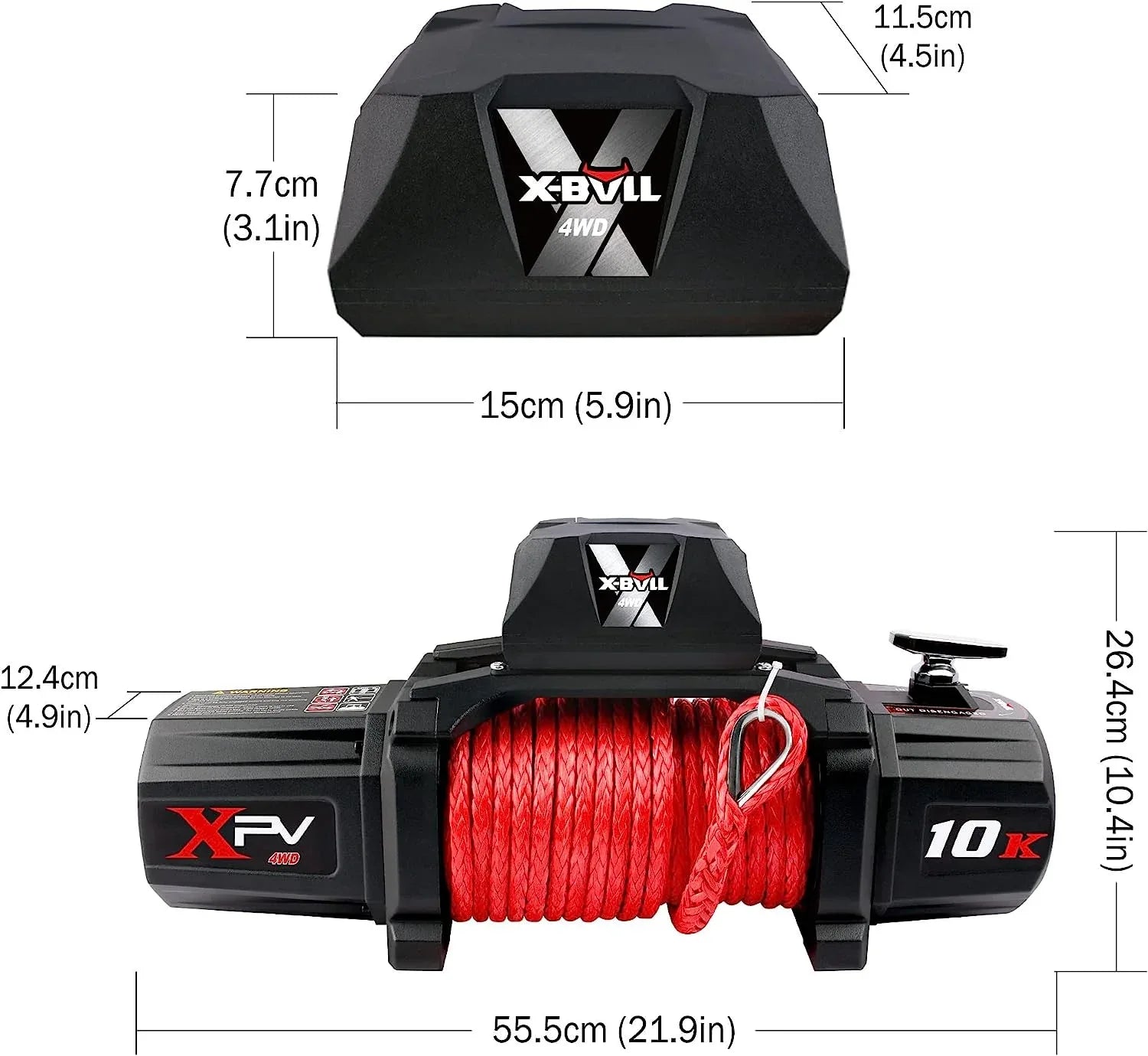 X-BULL Winch - 10000 Lbs BJ Load Capacity Electric Winch Kit - 12V Synthetic Rope Winch, Waterproof IP67 Electric Winch With Rope Fairlead With Wireless Handheld Remote Control And Wired Control Recov - THE MILE MAKER DRIVER SHOP