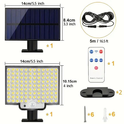2PCS Solar Lights Outdooor 4 Modes 106LED Solar Security Lights Waterproof Solar Motion Light - THE MILE MAKER DRIVER SHOP