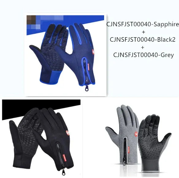 Outdoor Waterproof Gloves Touch Screen Windproof Riding Zipper Sports Winter Warm Fleece Mountaineering Gloves - THE MILE MAKER DRIVER SHOP