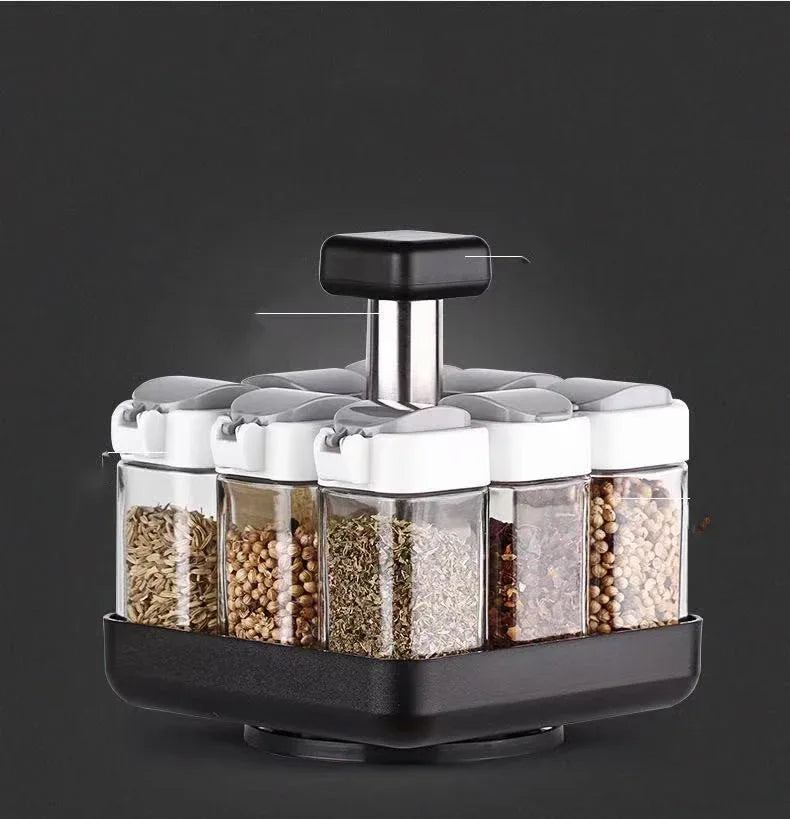 Spice Jar Glass Organizer Pepper Seasoning Container Kitchen - THE MILE MAKER DRIVER SHOP