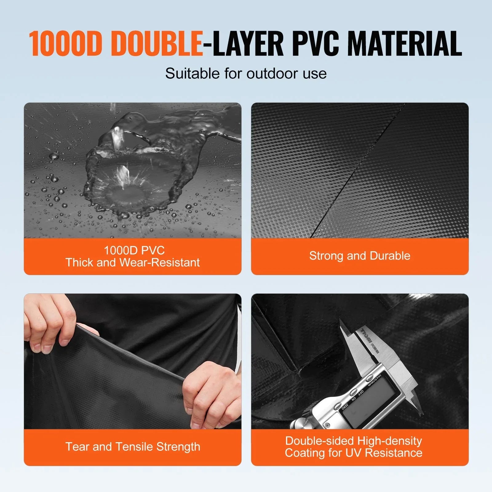 VEVOR Portable Water Storage Bladder 142.7 Gal PVC Collapsible Water Tank Black - THE MILE MAKER DRIVER SHOP