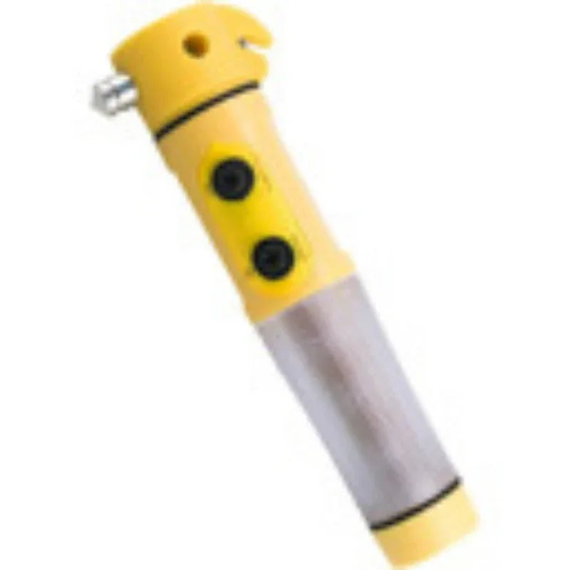 Red&Yellow Multi-functional Car Safety Hammer With Flashlight - THE MILE MAKER DRIVER SHOP
