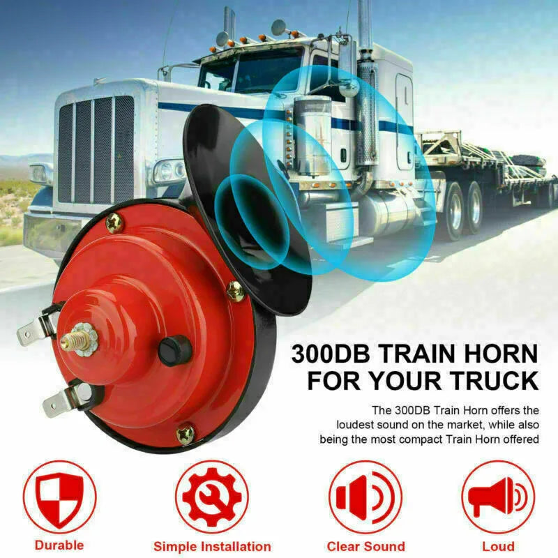 Latest 12V 300DB POWER Loud Train Horn Waterproof Motorcycle Car Truck SUV Boat - THE MILE MAKER DRIVER SHOP