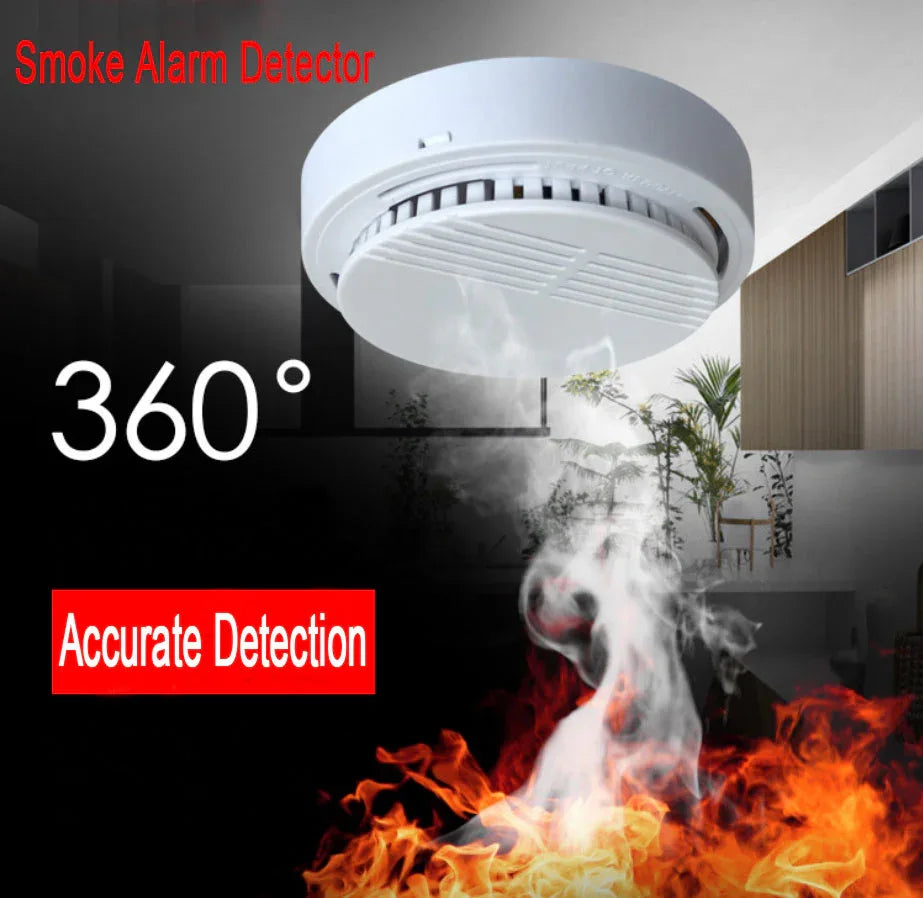 Smoke Detector Fire Gas Alarm Detector With Battery Photoelectric Sensor Alert Warning - THE MILE MAKER DRIVER SHOP