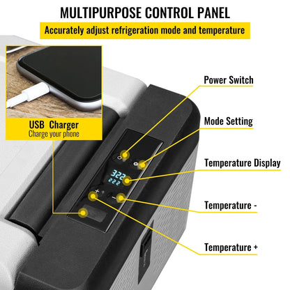 12 Volt Refrigerator 10 Qt, Portable Mini Freezer (-4℉~68℉) W/APP Control Car Compressor Fridge Cooler 12V/24V DC And 110-220V AC For Camping, Road Trip, Travel, Outdoor And Home - THE MILE MAKER DRIVER SHOP