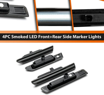Black Lens LED Front Rear Fender Side Marker Lights For 2004-2008 Acura TL Base - THE MILE MAKER DRIVER SHOP