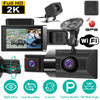 2K Car DVR 3 Channel Dash Cam Camcorder Camera Recorder With 140 Degree Angle GPS WiFi Night Vision G-sensor Loop Recording Parking Monitor - THE MILE MAKER DRIVER SHOP