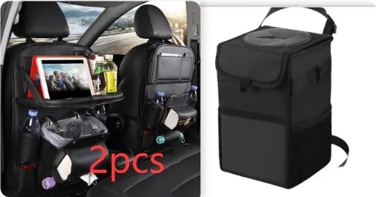 PU Leather Car Storage Bag Multifunction Seat Back Tray Hanging Bag Waterproof Car Organizer Automotive Interior Accessories - THE MILE MAKER DRIVER SHOP