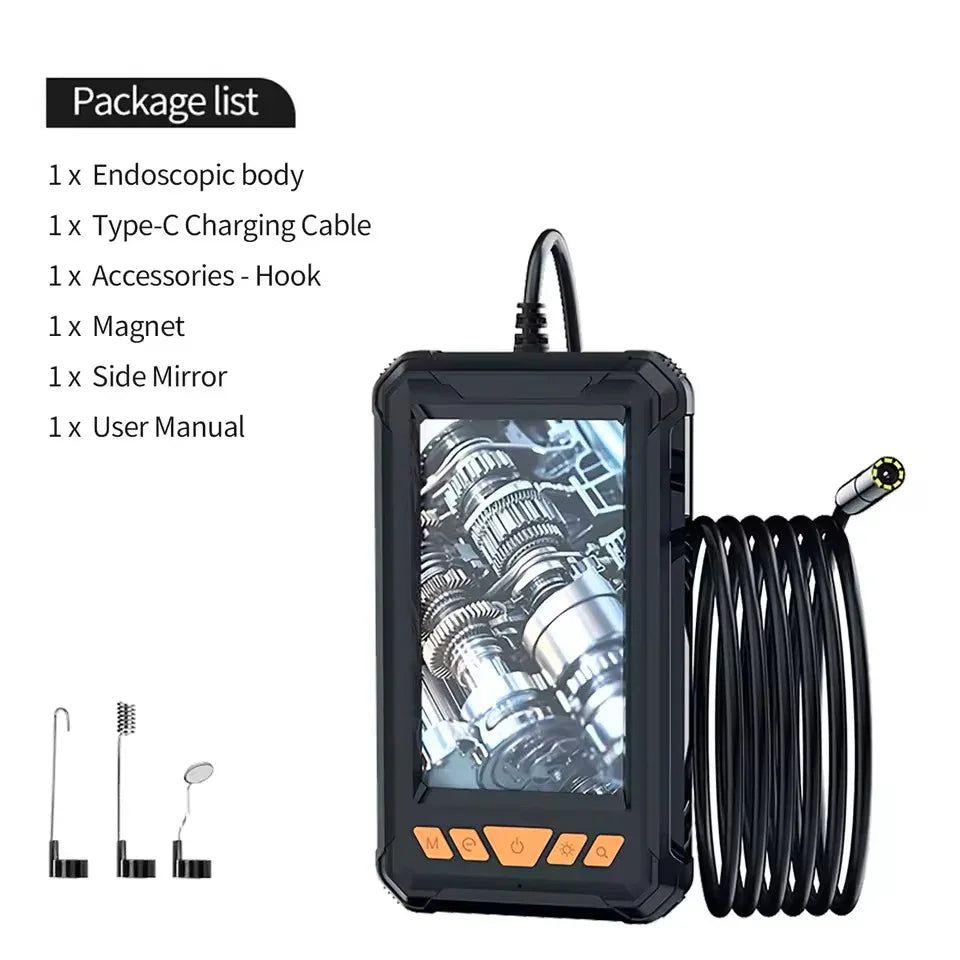 Handheld Industrial Endoscope Camera With 4.3 Inch IPS Screen IP67 HD Inspection Borescope 8 Adjustble LED - 1080P HD Borescope, - Portable Inspection Camera With Semi-Rigid Cord & Probe For, Plumbin - THE MILE MAKER DRIVER SHOP