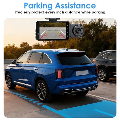 WiFi FHD 1080P 3 Channel Car Dash Cam Front Rear Inside With 32G MMC Card Motion Detection Loop Recording Infrared Night Vision Surveillance Car Camera With App Control - THE MILE MAKER DRIVER SHOP