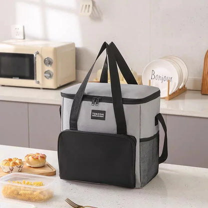 Black Insulated Lunch Bag Durable & Stain-Resistant Oxford Fabric, Excellent Thermal Performance For Hot Cold Food - THE MILE MAKER DRIVER SHOP