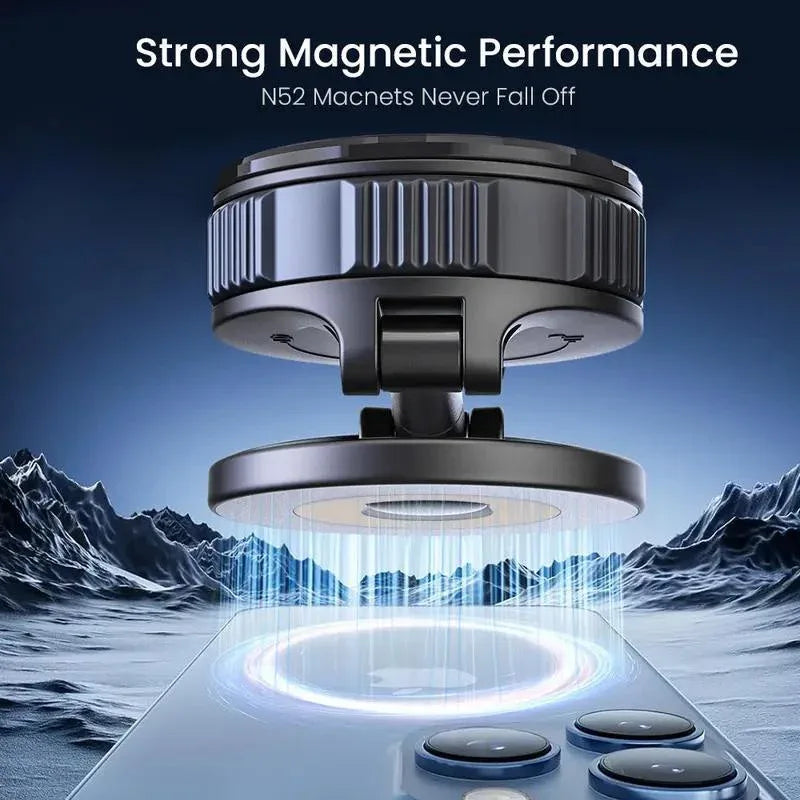 Newly Upgraded Retractable Car Mobile Phone Holder 360 Magnetic Vacuum Suction Cup One-click Safety Lock Ultra-compact Design - THE MILE MAKER DRIVER SHOP