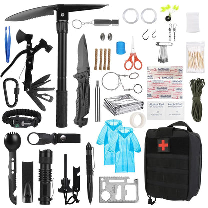 121Pcs Per Set Survival Kits Professional Emergency Survival Gear Tactical First Aid Kit Supplies For Outdoor Adventure Camping Hiking Hunting - THE MILE MAKER DRIVER SHOP